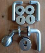 Deurklinken RVS met sleutelplaatjes, Ophalen, Zo goed als nieuw, Inox, Klink of Kruk