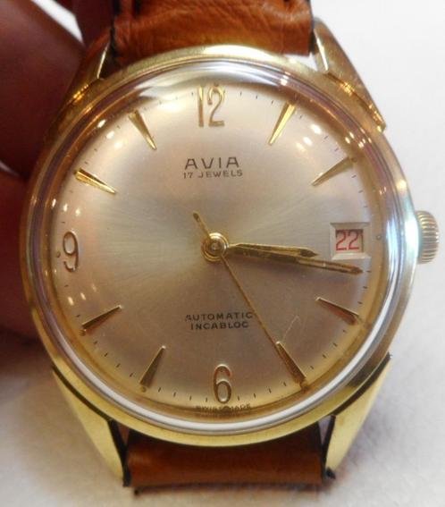 86) Avia automatique vintage, calibre Felsa 4007 17 rubis in, Handtassen en Accessoires, Edelstenen, Gebruikt, Ophalen of Verzenden