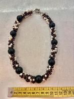 Collier avec perles noires et blanches, Bijoux, Sacs & Beauté, Colliers, Comme neuf, Réglable, Synthétique, Noir