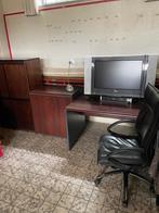 Bureau complet incluant chaise de bureau en cuir, Maison & Meubles, Enlèvement, Utilisé, Bureau
