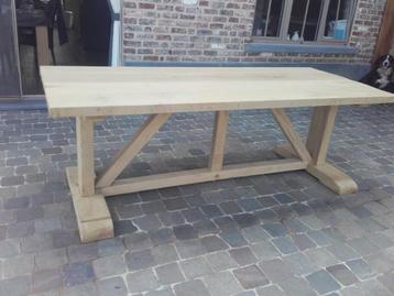 Massief eiken tafel old style, Enlèvement, Chêne, 200 cm ou plus, 50 à 100 cm