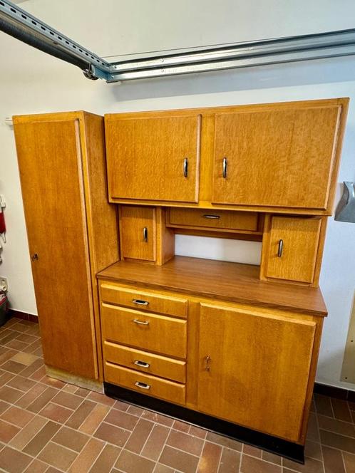 Keuken Buffet Dressoir Mid Century Vintage, Huis en Inrichting, Kasten | Dressoirs, Gebruikt, Met lade(s), Met deur(en), Met klep(pen)