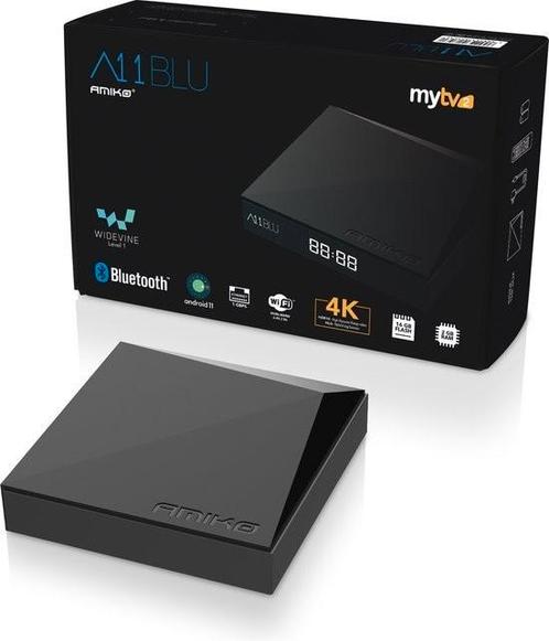 Amiko A11 BLU 4K Streamer Médias Android OTT, TV, Hi-fi & Vidéo, Lecteurs multimédias, Neuf, HDMI, Enlèvement ou Envoi