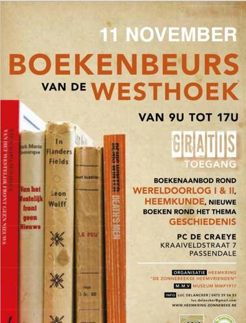 Heemkundige boekenbeurs 11/11 Passendale disponible aux enchères