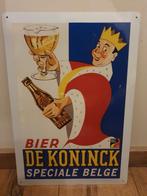 Metaal Reclamebord - De Koninck -, Verzamelen, Biermerken, Ophalen of Verzenden, Gebruikt, Reclamebord, Plaat of Schild, De Koninck