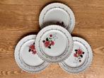 Set 4 Amandinoise dessertbordjes retro vintage, Ophalen of Verzenden
