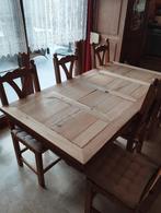 Mexicaanse eettafel met 6 stoelen, Huis en Inrichting, Tafels | Eettafels, Ophalen, Mexicaans, Gebruikt, 50 tot 100 cm