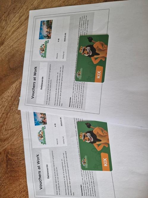 2 tickets voor bellewaerde, Tickets & Billets, Réductions & Chèques cadeaux