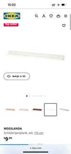 2 schilderijenplanken wit Ikea 115 cm, Huis en Inrichting, Woonaccessoires | Wandplanken en Boekenplanken, Gebruikt, Ophalen