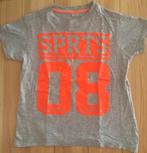grijs t-shirt 134 140 fluo oranje print SPRTS 08, Ophalen of Verzenden, Gebruikt, Jongen, Shirt of Longsleeve