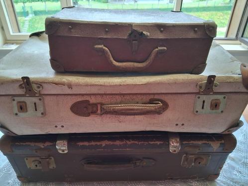 Set van 3 vintage valiezen – karaktervol en authentiek!, Antiek en Kunst, Curiosa en Brocante, Ophalen