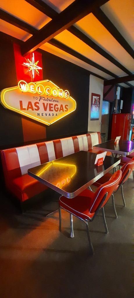 American Diner meubelen, Huis en Inrichting, Zetels | Complete zithoeken, Zo goed als nieuw, Hout, Leer, Metaal, Overige materialen