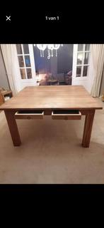 Oude teak tafel met schuifjes, Huis en Inrichting, Tafels | Eettafels, Ophalen, Zo goed als nieuw