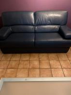 Lederen zetel dokerblauwe kleur, Ophalen, Zo goed als nieuw