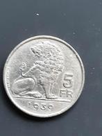 Oude Belgisch munten -Leopold III - 5 Frank -1939 Vl/Fr, Ophalen of Verzenden, Gebruikt
