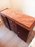Authentiek Art Déco Dressoir met Salmon-marmer, Antiek en Kunst, Antiek | Meubels | Kasten, Ophalen