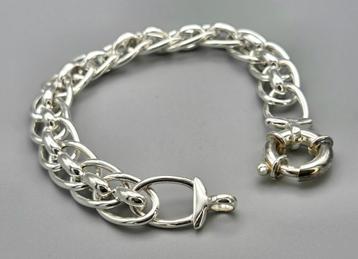 Zilveren fantasie schakel armband nieuw. 2025/744 beschikbaar voor biedingen