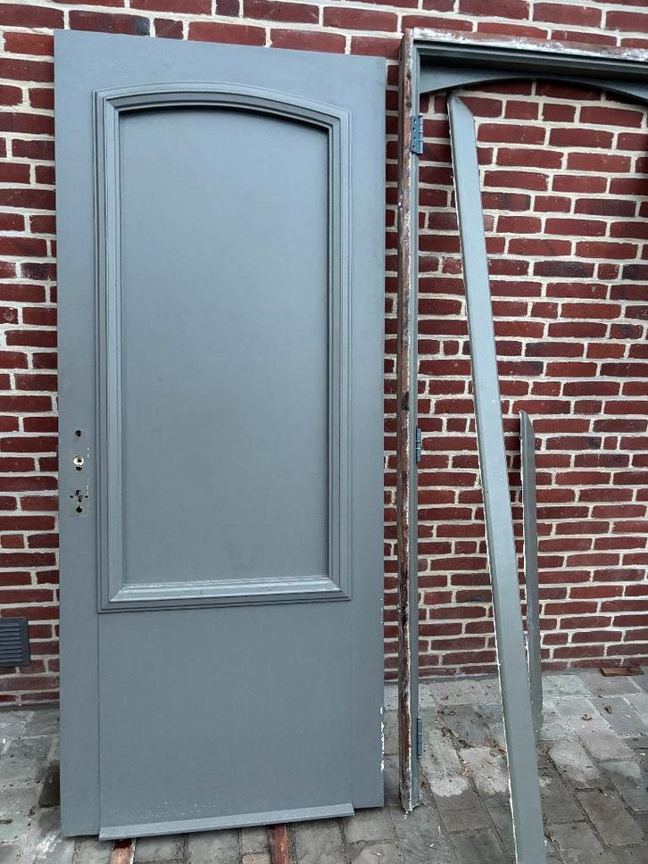 voordeur massief hout kleur kwartsgrijs, Doe-het-zelf en Bouw, Deuren en Vliegenramen, Hout, Ophalen of Verzenden