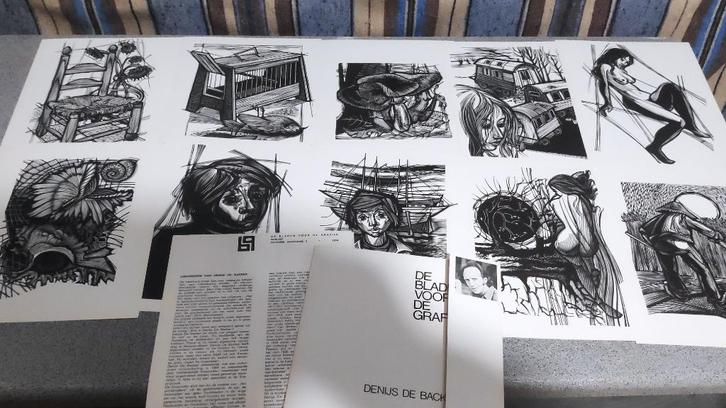 De bladen voor de grafiek Denijs De Backer, Boeken, Kunst en Cultuur | Beeldend, Ophalen of Verzenden