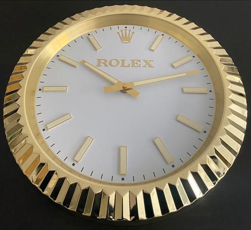 Rolex Datejust - Wandklok goud/wit - Nieuw!, Maison & Meubles, Accessoires pour la Maison | Horloges, Neuf, Horloge murale, Enlèvement ou Envoi