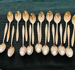 18 goudkleurige therlepeltjes, Antiek en Kunst, Ophalen