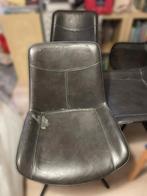 4 chaises simili cuir noir à restaurer, Enlèvement, Utilisé, Cuir, Quatre