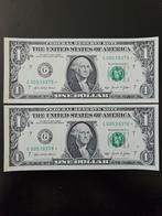 2x 1 dollar USA UNC 2021 jaar ster**, Postzegels en Munten, Bankbiljetten | Amerika, Ophalen of Verzenden, Setje