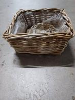 Rieten mant, Huis en Inrichting, Woonaccessoires | Schalen en Manden, Ophalen, Mand, Vierkant, Zo goed als nieuw