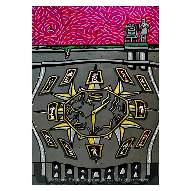 Origineel beiaardschilderij van de Mont des Arts - 40x60 cm, Antiek en Kunst, Kunst | Schilderijen | Modern, Ophalen of Verzenden