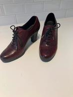 Bordeaux veterschoenen met hak maat 40, Ophalen, Overige kleuren, Schoenen met hoge hakken, Gedragen