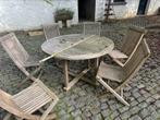 Teak tafel en stoelen, Tuin en Terras, Ophalen of Verzenden, Zo goed als nieuw