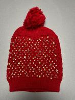 New rode muts met pompon en strass, Sans marque, Ophalen of Verzenden, Nieuw, Muts