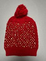 Bonnet rouge à pompon et strasses neuf -, Sans marque, Bonnet, Enlèvement ou Envoi, Neuf