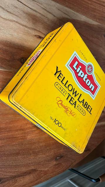 Metal box “ vintage” yellow label tea”Lipton” 1999