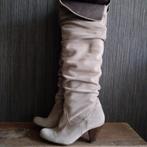 Super ! Cuissardes en cuir, taille 38, Lederen knielaarzen, Beige, Comme neuf, Bottes hautes