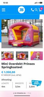 Overdekt springkasteel prinses te koop, Hobby en Vrije tijd, Feestartikelen | Verhuur, Ophalen, Zo goed als nieuw