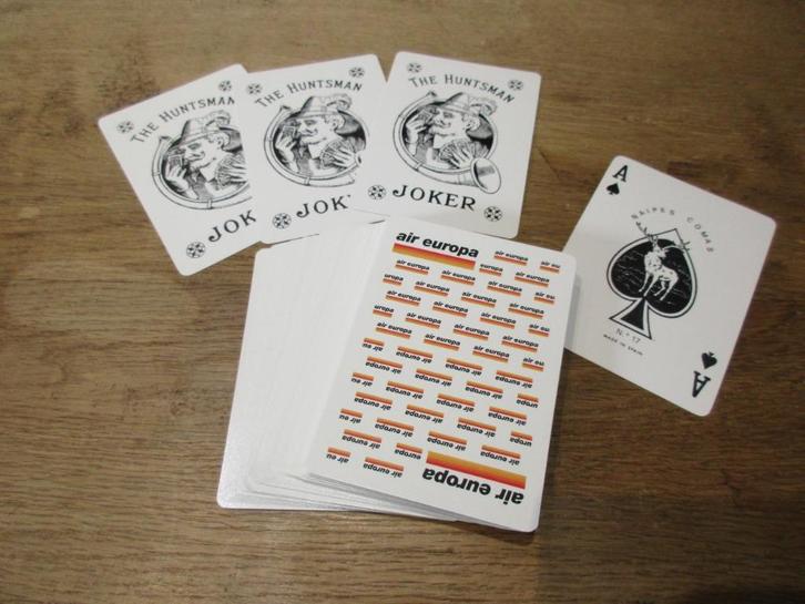 SPEELKAARTEN LUCHTVAART AIR EUROPA + 3 THE HUNTSMAN JOKERS, Verzamelen, Speelkaarten, Jokers en Kwartetten, Zo goed als nieuw