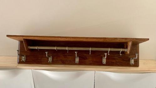 Vintage Kapstok – Massief Hout & Staal – Met Hoedenplank, Antiek en Kunst, Antiek | Woonaccessoires, Ophalen