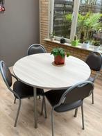 Ronde tafel met 4 stoelen, Huis en Inrichting, Ophalen, Zo goed als nieuw, Vier personen, Rond