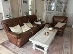 Leren salon zetels, Huis en Inrichting, Ophalen, Gebruikt, Leer