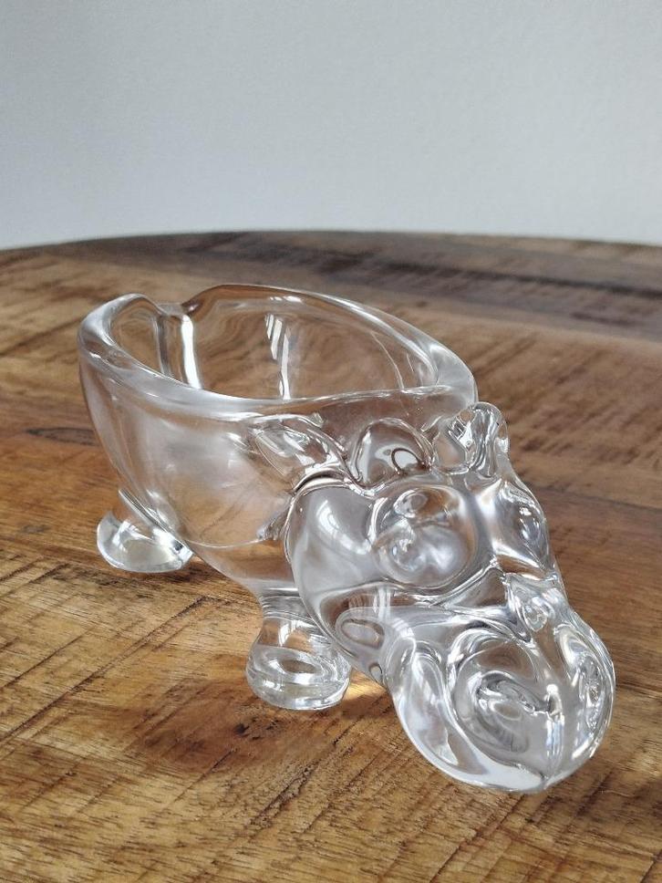 Vintage kristallen nijlpaard vide-poche Vannes-le-Chatêl1970, Antiek en Kunst, Antiek | Glaswerk en Kristal, Ophalen of Verzenden