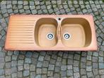 Évier double en céramique provenant d'une cuisine en chêne, 25 à 50 cm, Moins de 100 cm, Enlèvement, Utilisé