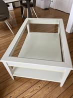 grande table de salon blanc et verre, Ophalen, Gebruikt, 100 tot 150 cm, 50 tot 75 cm