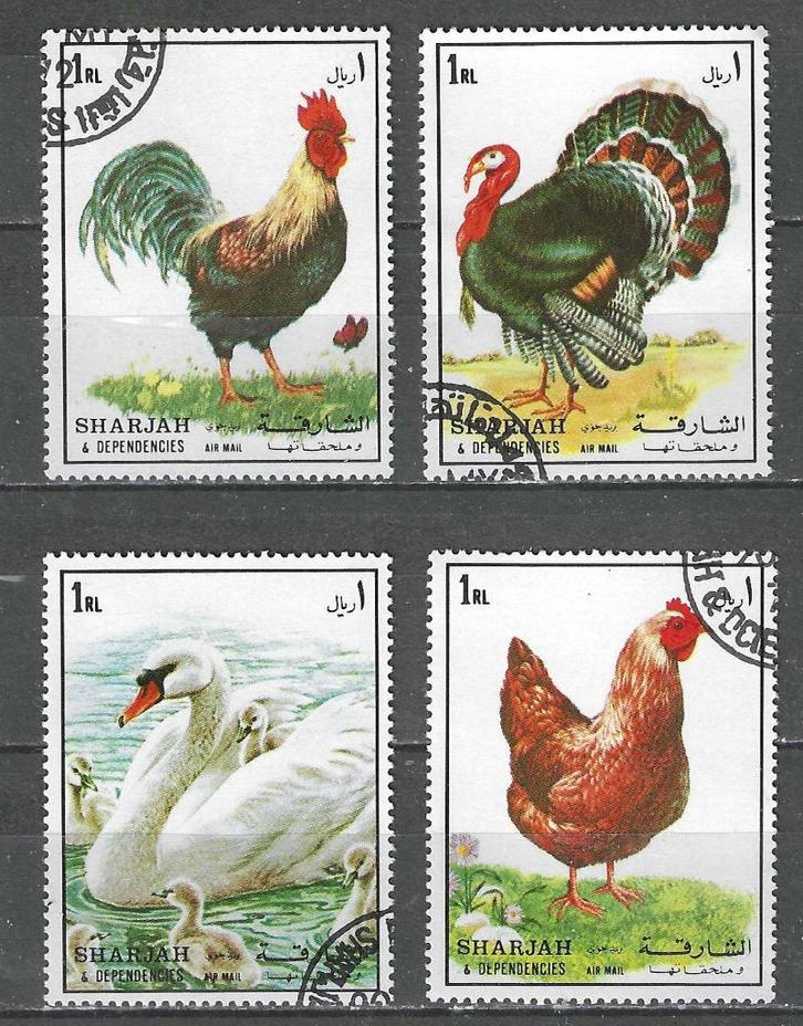 Sharjah 1972 - Stampworld 1291-1294 - Kippen (ST), Postzegels en Munten, Postzegels | Azië, Verzenden