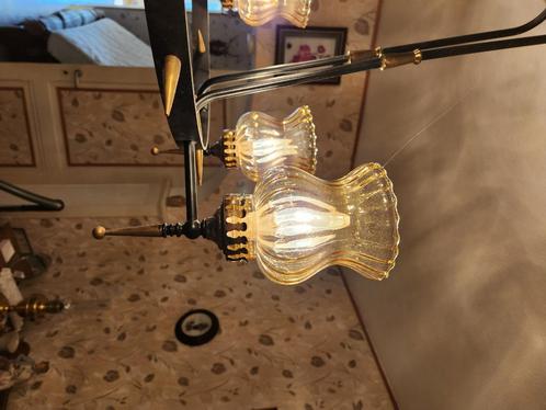 Plafonnier, Huis en Inrichting, Lampen | Plafondlampen, Zo goed als nieuw, Glas, Metaal, Ophalen
