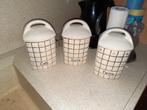 vintage opbergpotten keuken in porcelein, 3 stuks, Maison & Meubles, Enlèvement ou Envoi, Utilisé, Autres matériaux, Casserole, Bidon ou Boîte