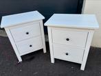 Lot de 2 tables de chevet  blanches Ikea, Ophalen, Zo goed als nieuw