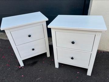 Lot de 2 tables de chevet  blanches Ikea, Enlèvement, Comme neuf