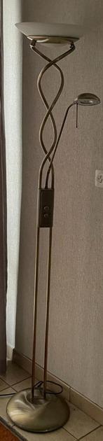 Staande lamp met leeslamp, Huis en Inrichting, Ophalen, Gebruikt, Metaal, 150 tot 200 cm