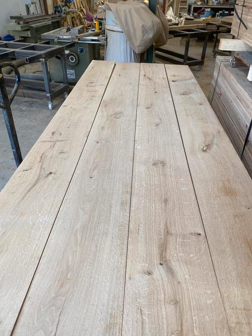 Licht rustiek eiken te koop. 230/250x25x2cm KD geschaafd, Doe-het-zelf en Bouw, Hout en Planken, Nieuw, Plank, Eiken, 200 tot 250 cm